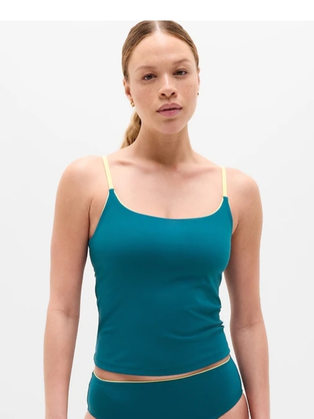 Athleta Scoop Tipped  Tankini Swim Top Women's